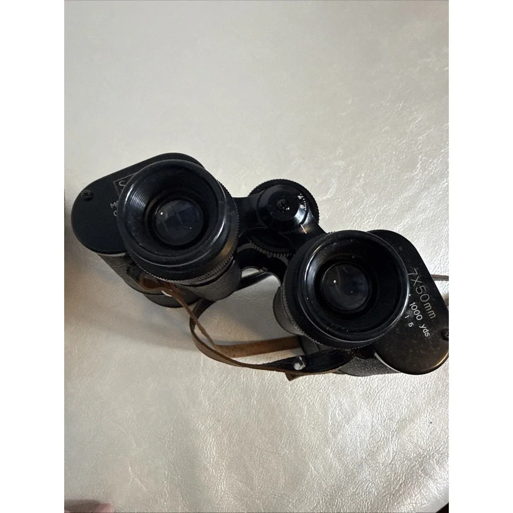Vtg SEARS BINOCULARS  7x50 mm Coated Optics Model # 6204 W/ Case